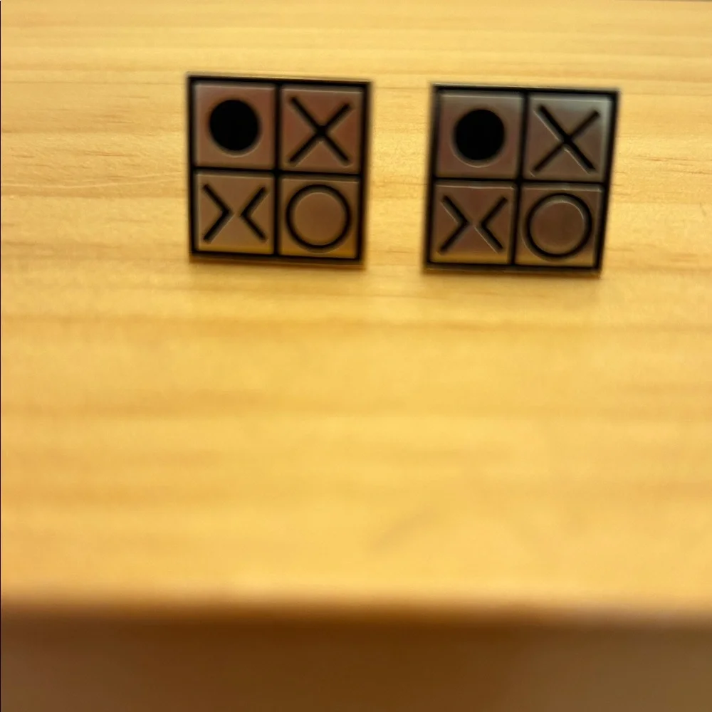 Parke Davis & Co. Vintage XO Square Goldtone and Black Cuff Links